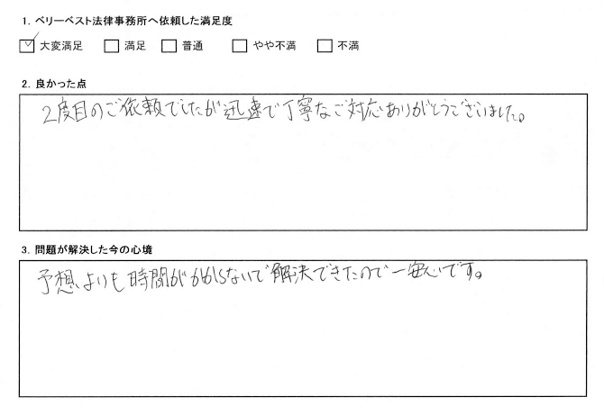 予想よりも時間がかからないで解決できた